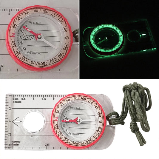 Luminous Waterproof Compass with Magnifier