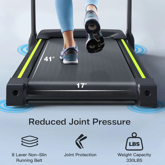 3.5 HP 0.5-7.5 MPH Portable Foldable Treadmill with Handles