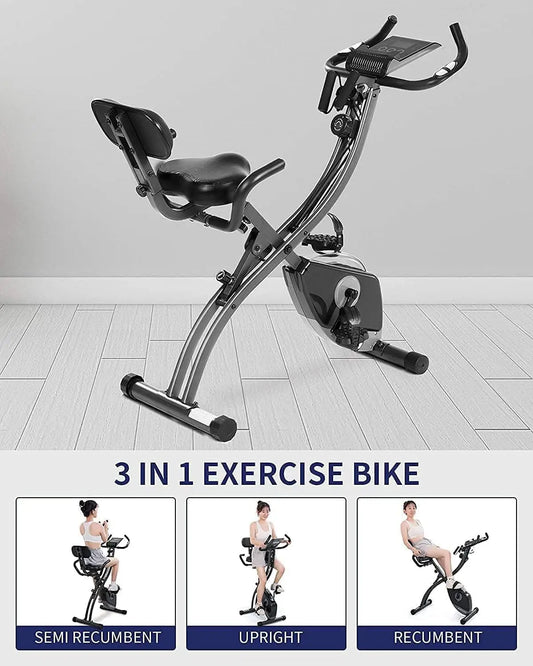 Folding Magnetic Exercise Bike with Pulse Sensor