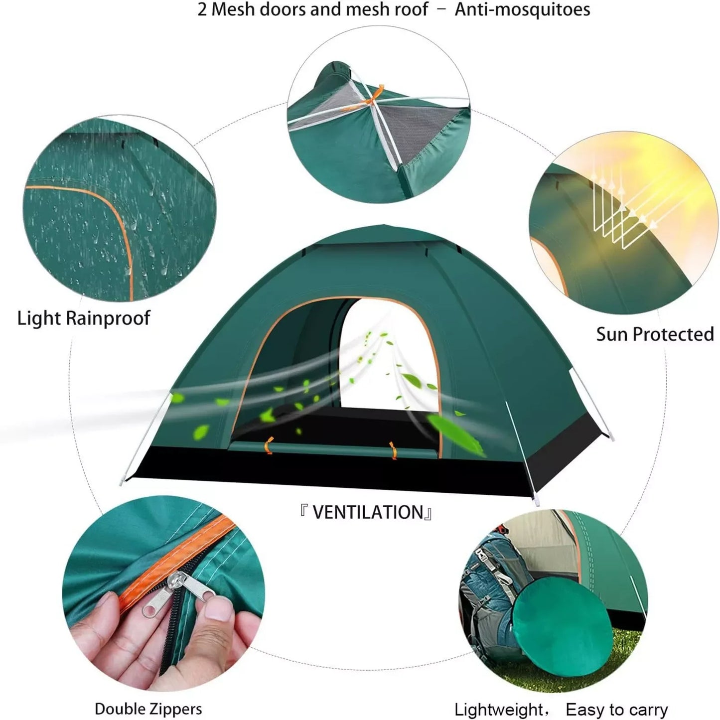 Portable Pop Up waterproof Tent for Hiking