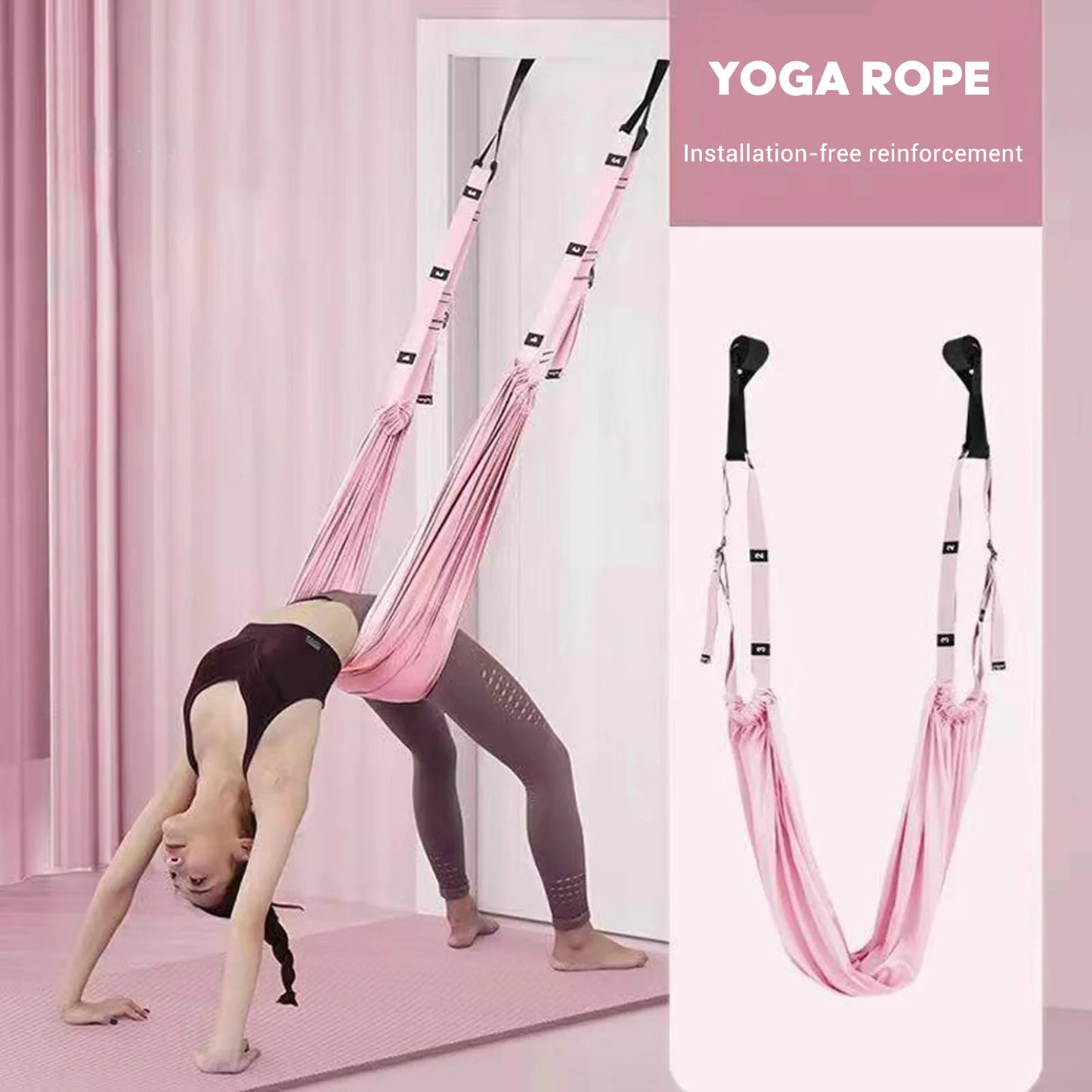 Aerial Yoga Strap for Stretching Home Use 2nd Gen No Door Installation Hanging yoga belt Fitness Equipment for Splits Backbends