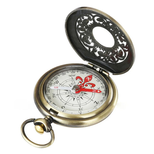 Vintage Bronze Pocket Watch Compass