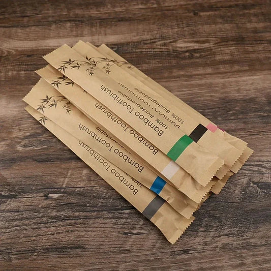 50Pcs Natural Bamboo Wood Toothbrushes