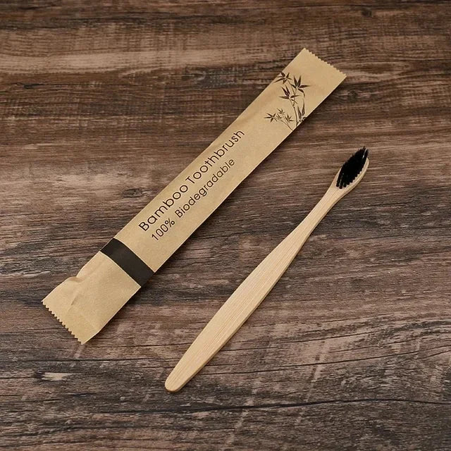 50Pcs Natural Bamboo Wood Toothbrushes