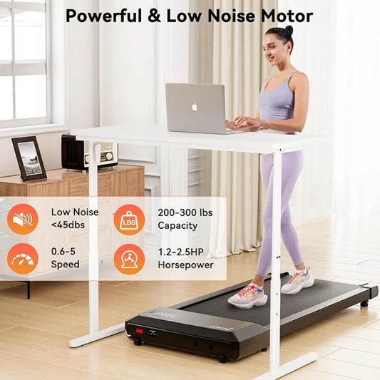 Superun 2-in-1 Home/Office 2.5 HP Walking Treadmill,mini Treadmills for Small Spaces with APP & Remote Control