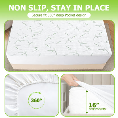 Lux Decor Bamboo Mattress Protector – 100% Waterproof