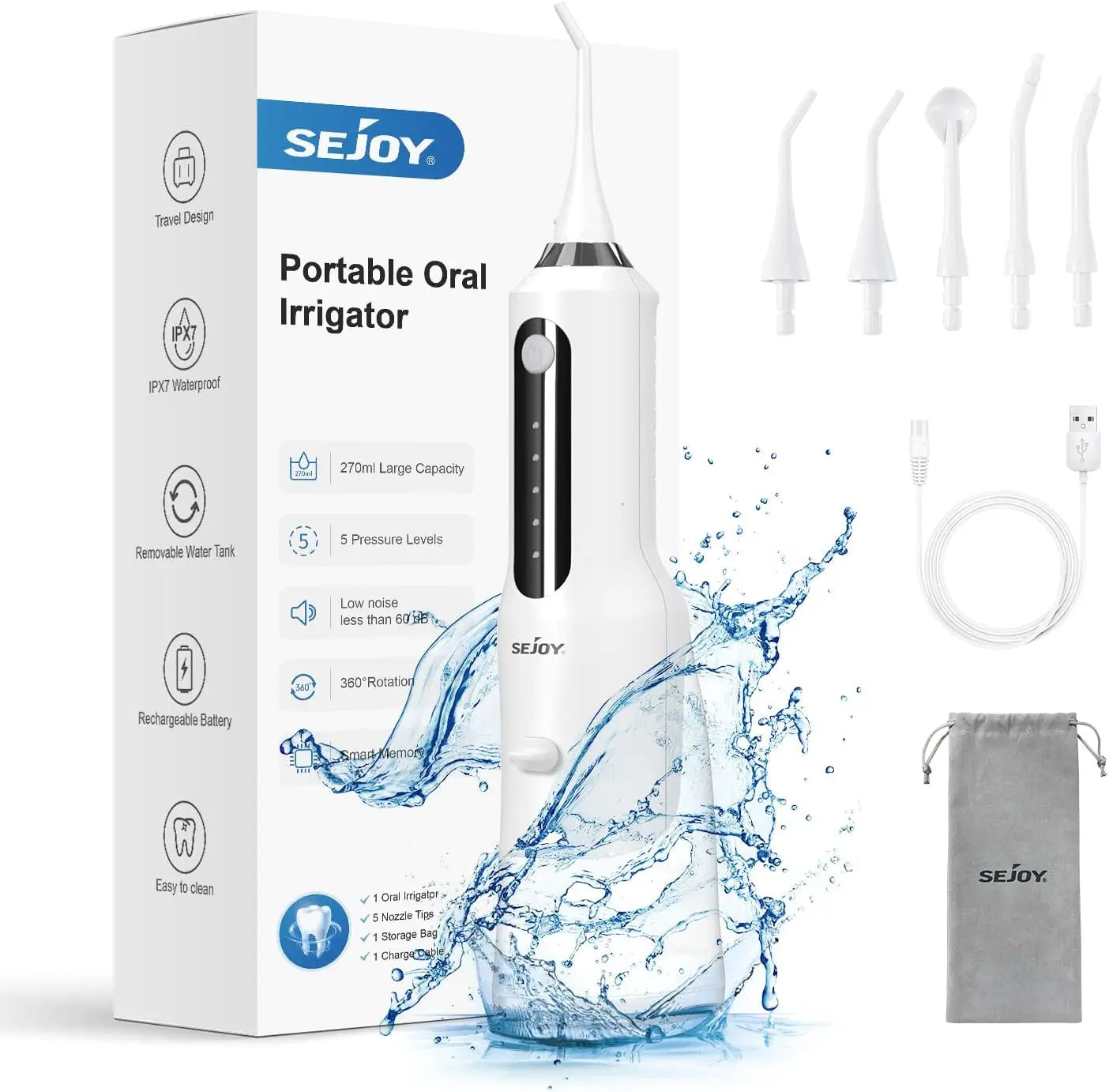 SEJOY Rechargeable Water Flosser