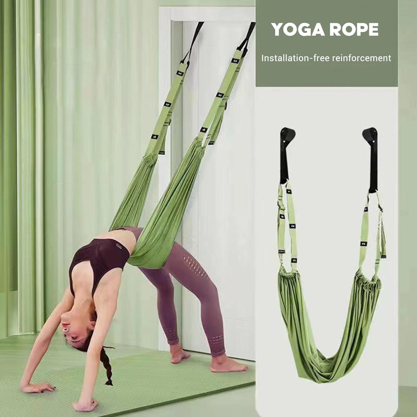 Aerial Yoga Strap for Stretching Home Use 2nd Gen No Door Installation Hanging yoga belt Fitness Equipment for Splits Backbends