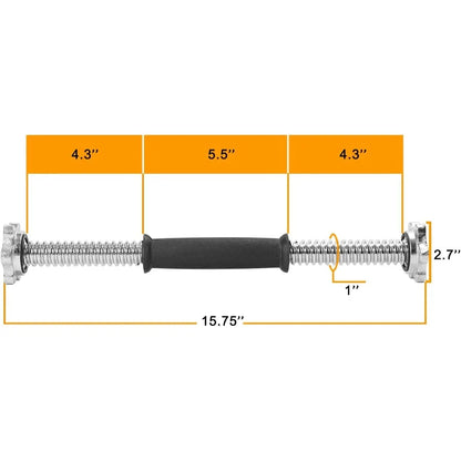 Threaded Dumbbell Rubber Chrome Handles