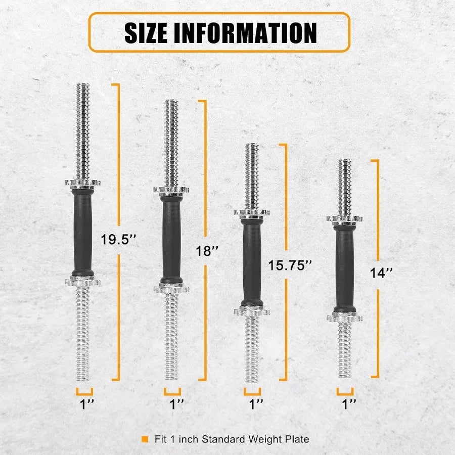 Threaded Dumbbell Rubber Chrome Handles