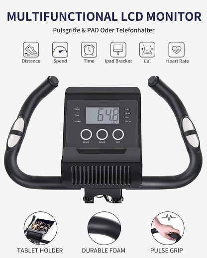 Folding Magnetic Exercise Bike with Pulse Sensor