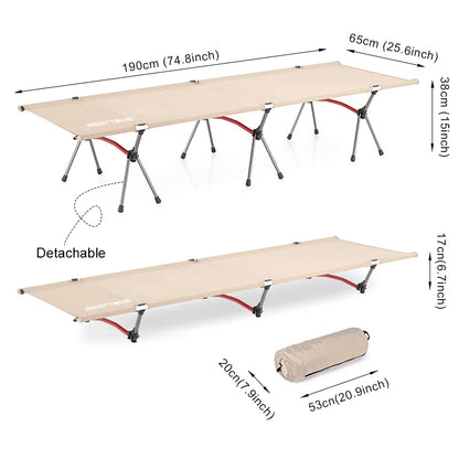 Cot with Leg Extenders for Outdoor Hiking Travel
