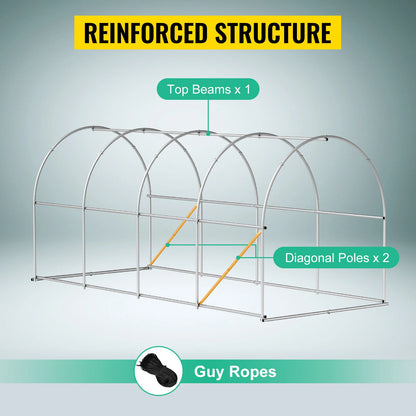Walk-in Greenhouse 15'x7'x7' Hot Planter