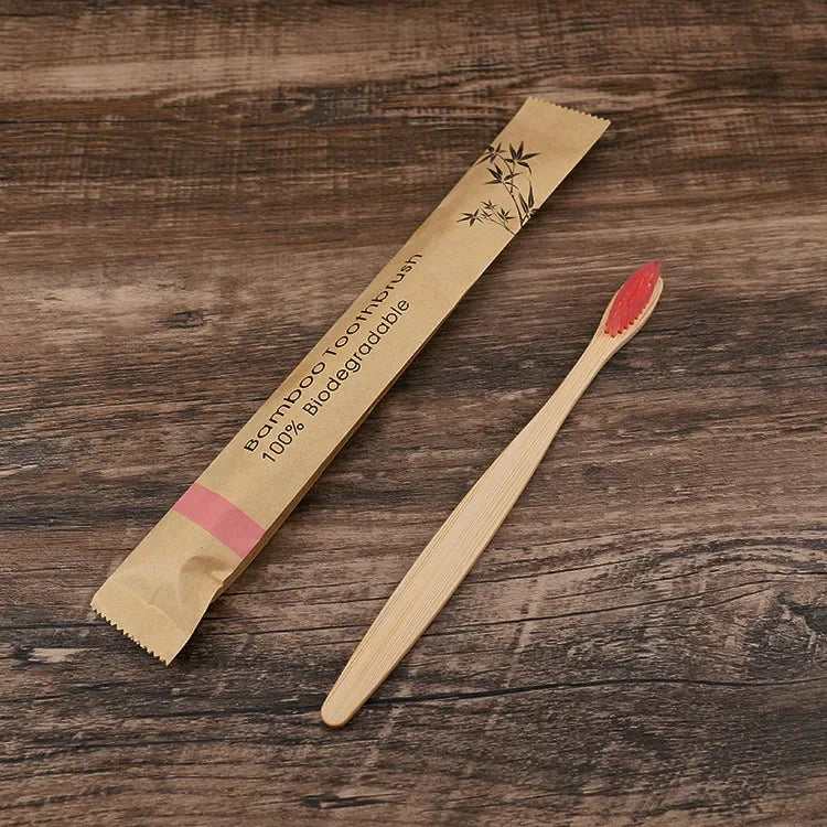 50Pcs Natural Bamboo Wood Toothbrushes