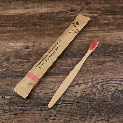 50Pcs Natural Bamboo Wood Toothbrushes