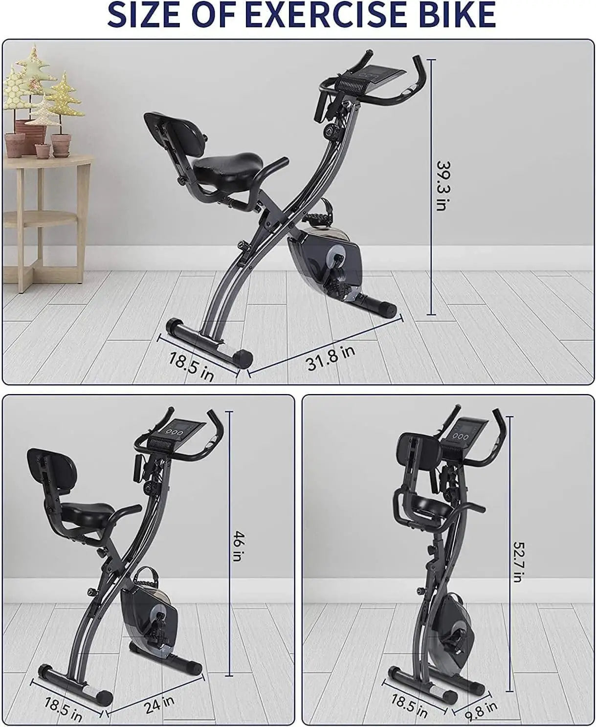Folding Magnetic Exercise Bike with Pulse Sensor
