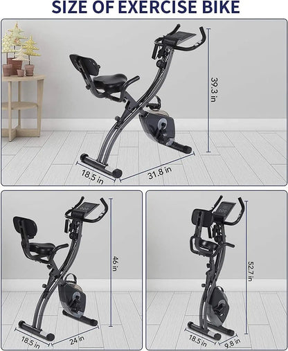 Folding Magnetic Exercise Bike with Pulse Sensor