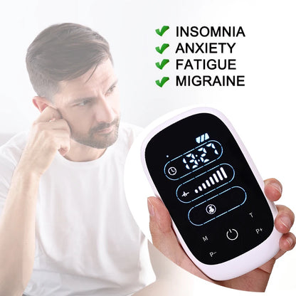 Insomnia Anxiety Depression CES Sleeping Therapy Transcranial Microcurrent Pulse Massage