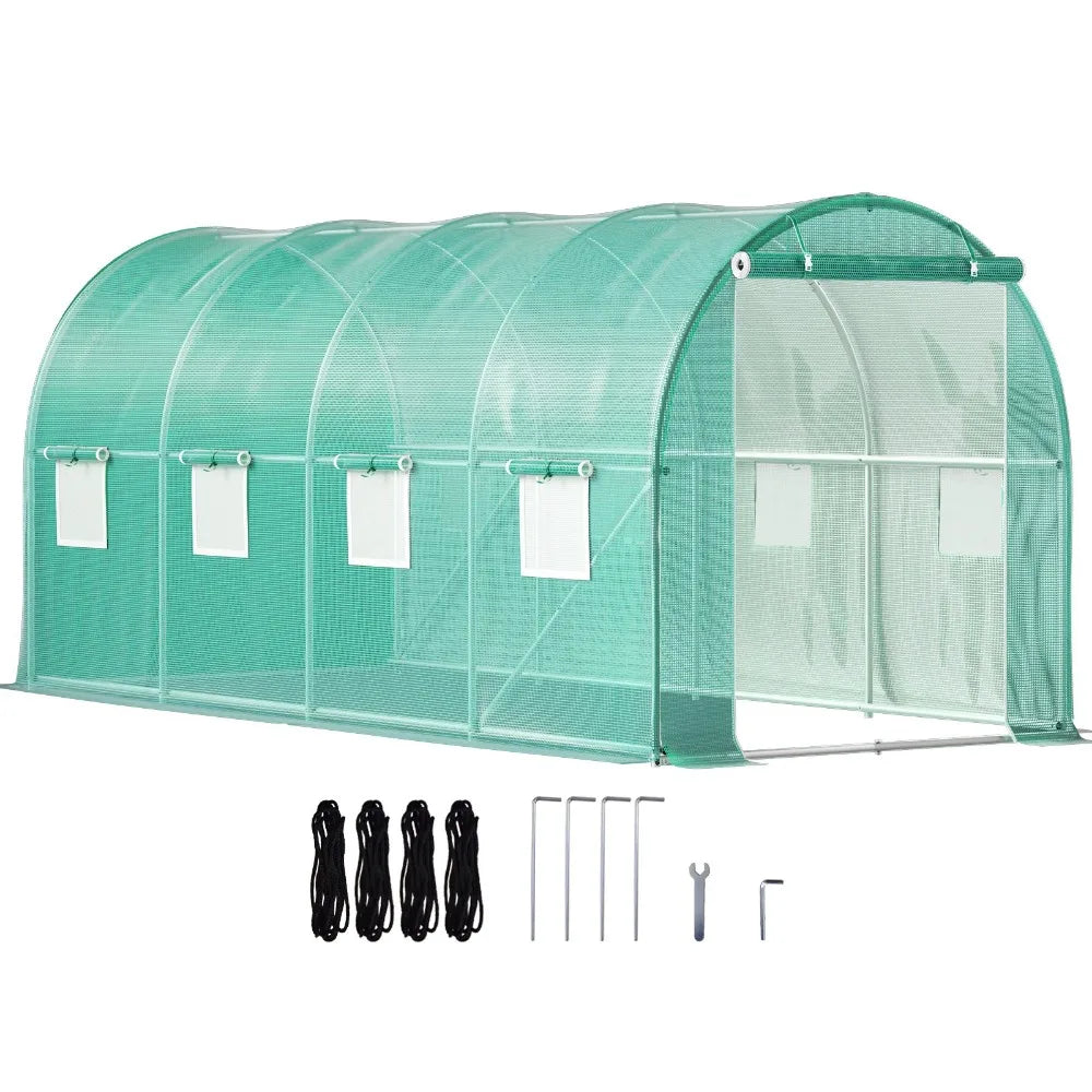 Walk-in Greenhouse 15'x7'x7' Hot Planter