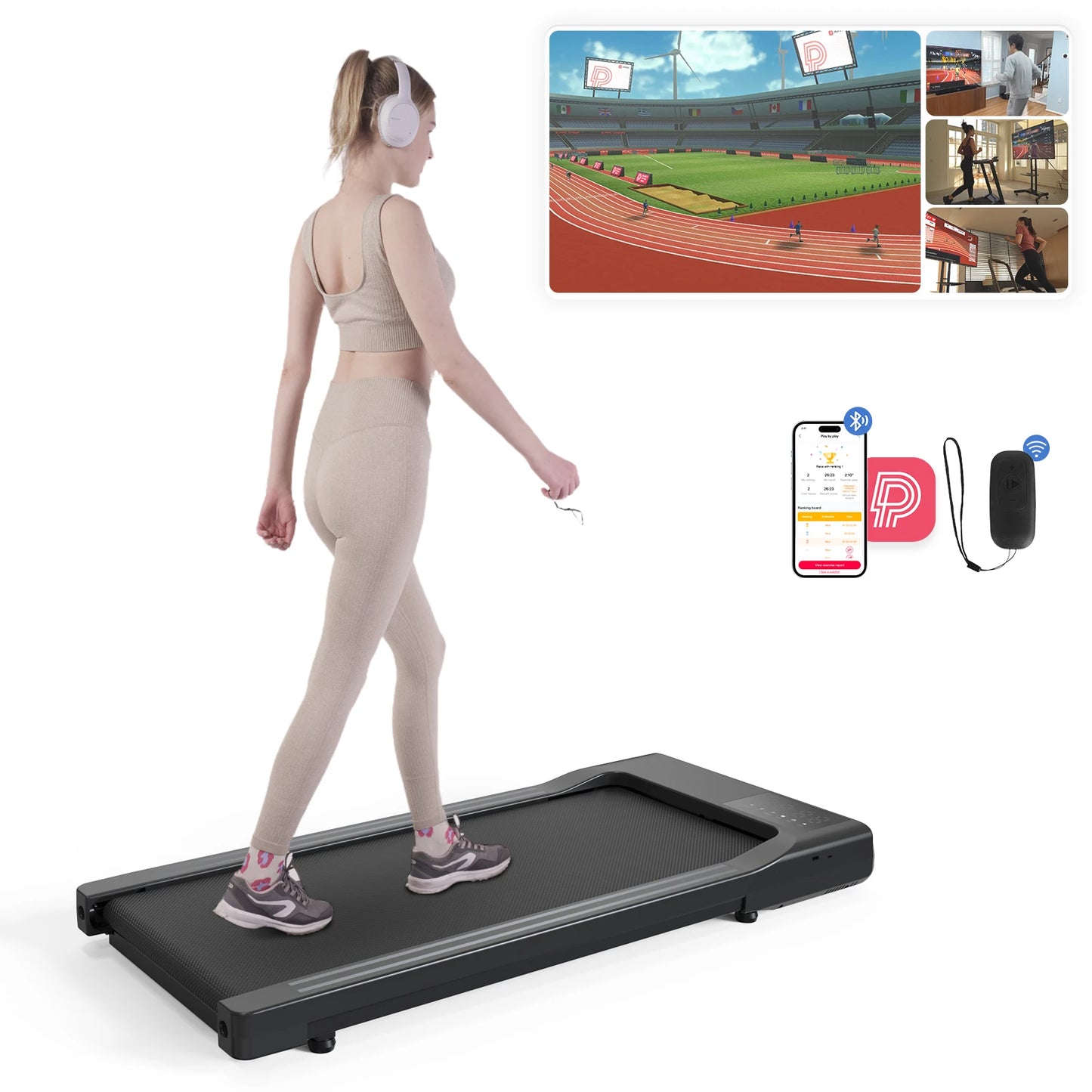 2in1 Treadmills for Home/Office, Remote Control