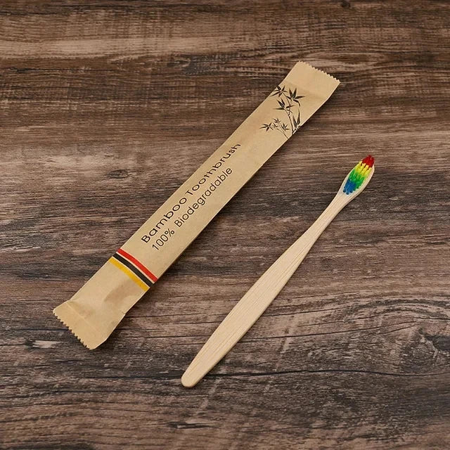 50Pcs Natural Bamboo Wood Toothbrushes