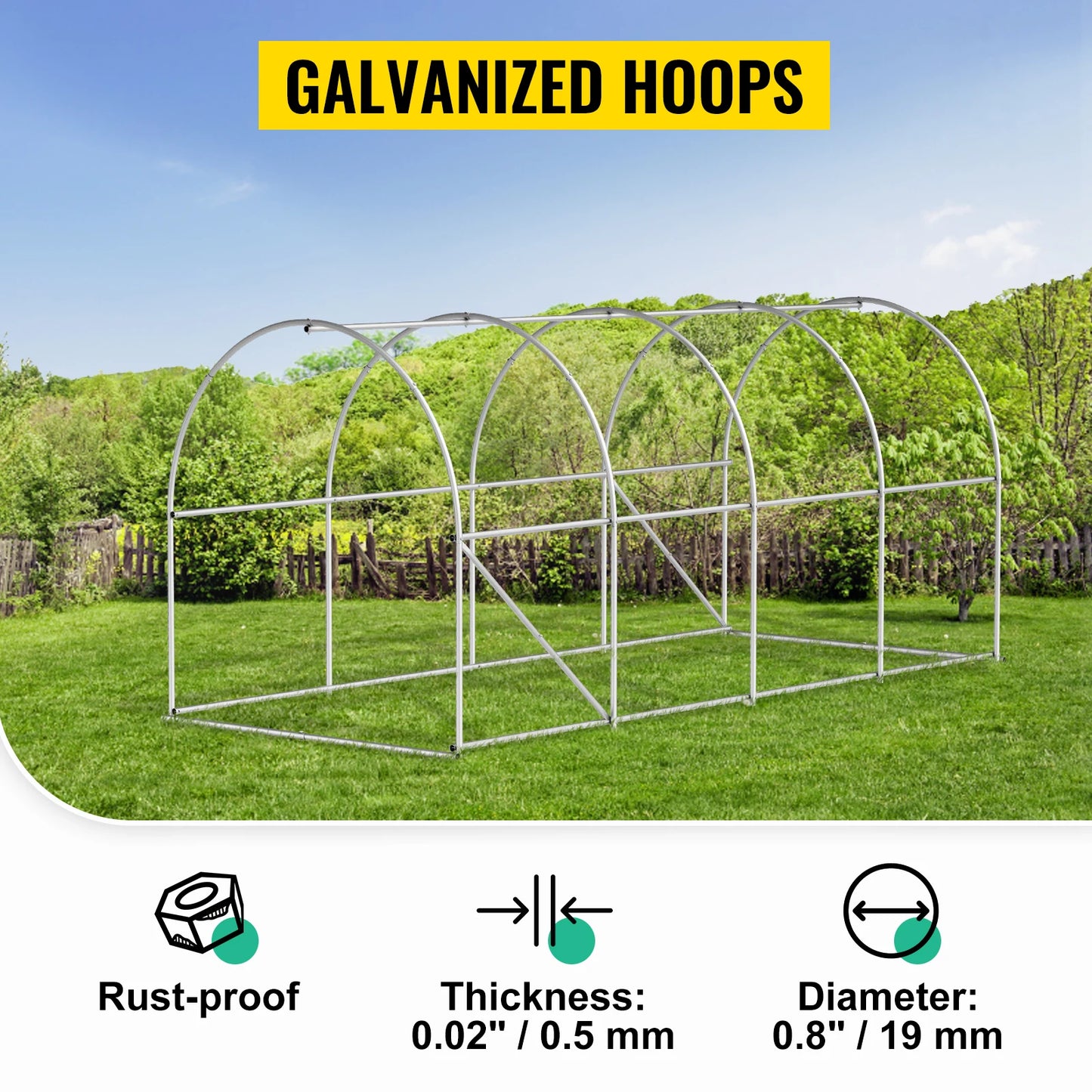Walk-in Greenhouse 15'x7'x7' Hot Planter