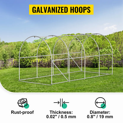 Walk-in Greenhouse 15'x7'x7' Hot Planter