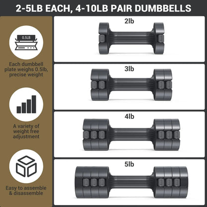 6 In 1 Adjustable Dumbbell Set