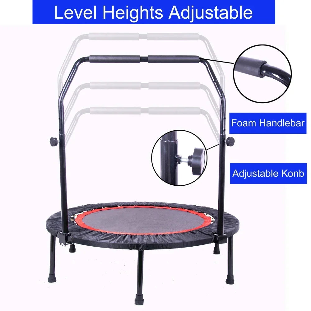 40 Inch Mini Exercise Trampoline for Adults or Kids  Indoor Fitness Rebounder Trampoline with Safety Pad  Max Load 300LBS