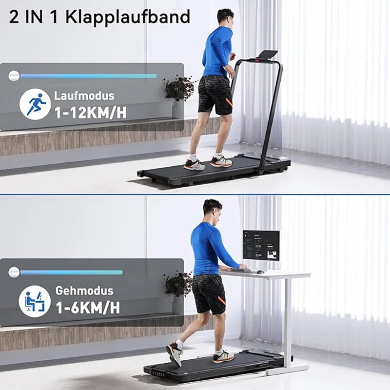 3in1 Walking Pad Treadmill 300 lbs Capacity Foldable Treadmill 3.0HP Quiet Under Desk Treadmill Exercise Machine for Home&Office
