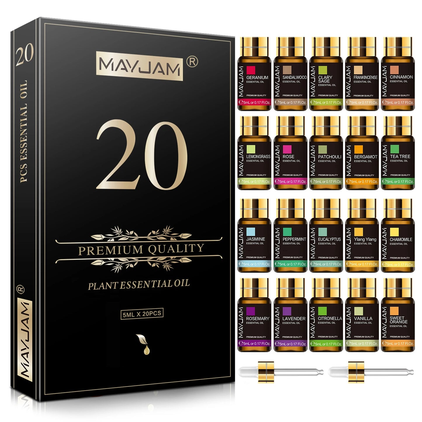 20 Bottles Kit Essential Oils Assortment