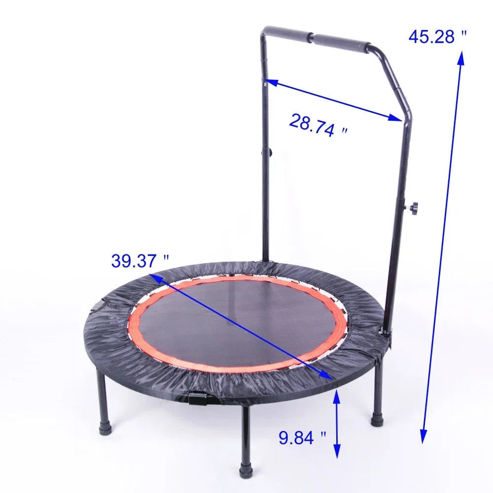 40 Inch Mini Exercise Trampoline for Adults or Kids  Indoor Fitness Rebounder Trampoline with Safety Pad  Max Load 300LBS