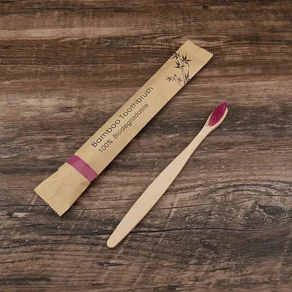 50Pcs Natural Bamboo Wood Toothbrushes
