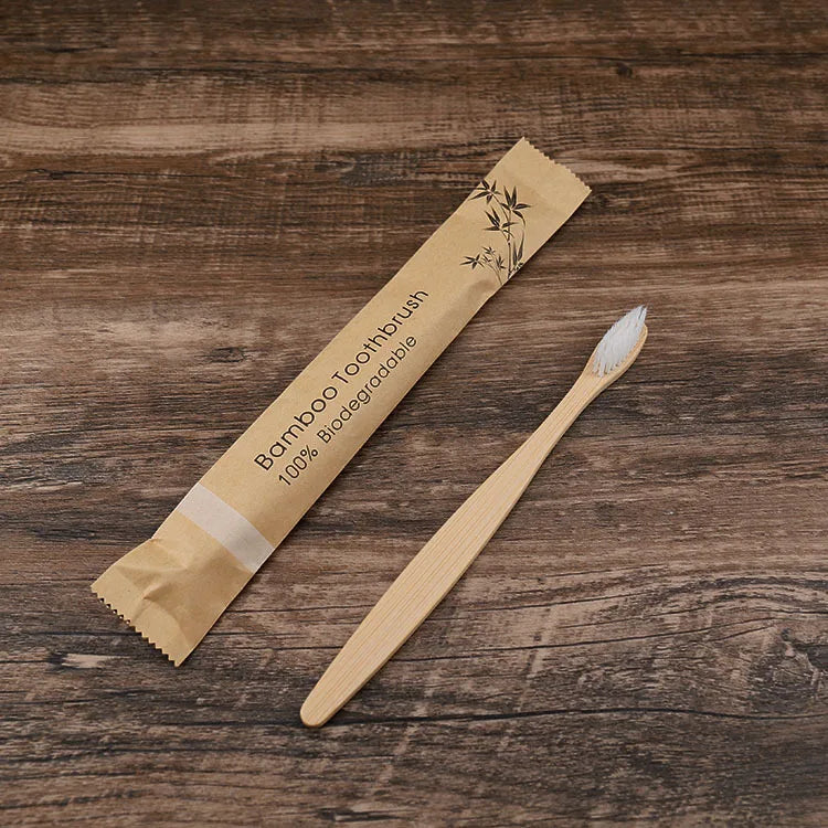 50Pcs Natural Bamboo Wood Toothbrushes