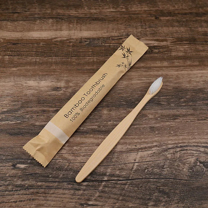50Pcs Natural Bamboo Wood Toothbrushes
