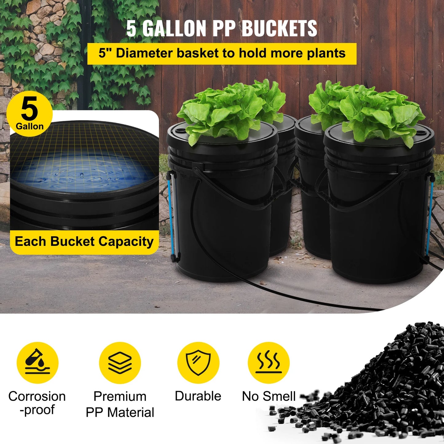5 Gallon Hydroponics Deep Water Culture System