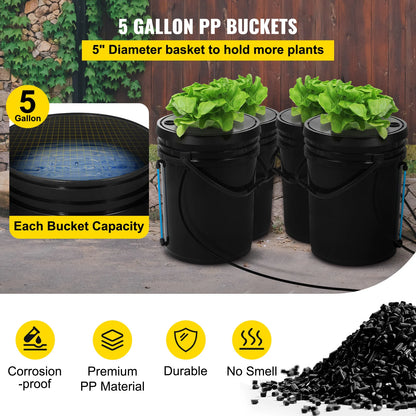 5 Gallon Hydroponics Deep Water Culture System
