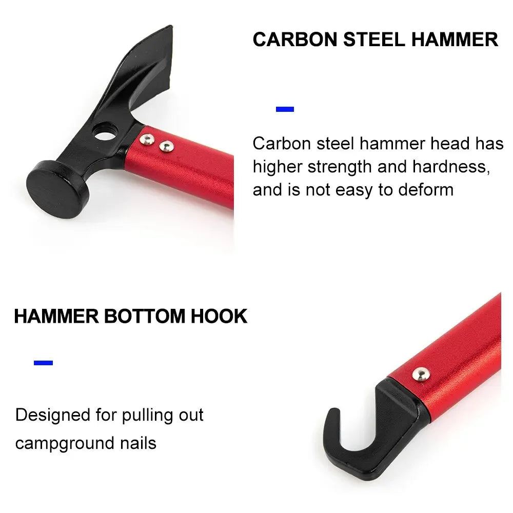 Stainless Steel Hammer with Tent Peg Stake