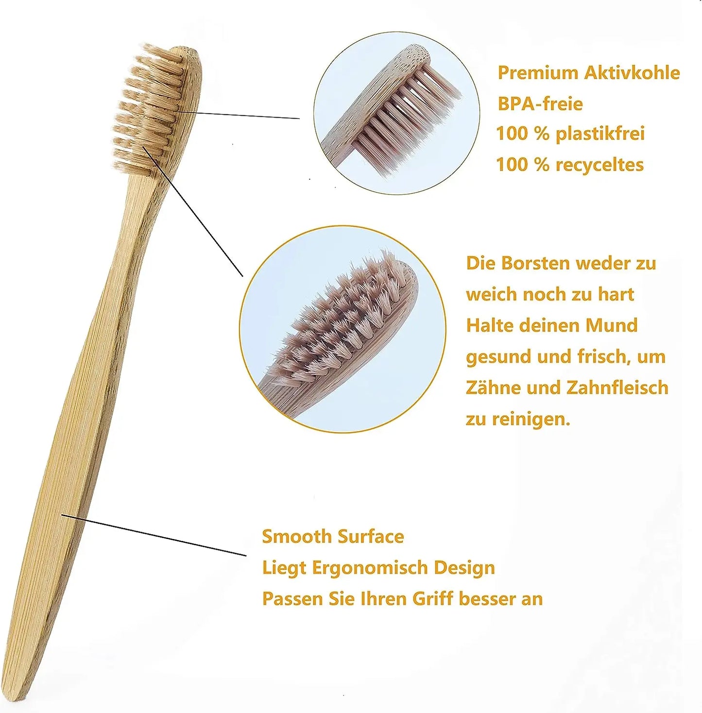 50Pcs Natural Bamboo Wood Toothbrushes