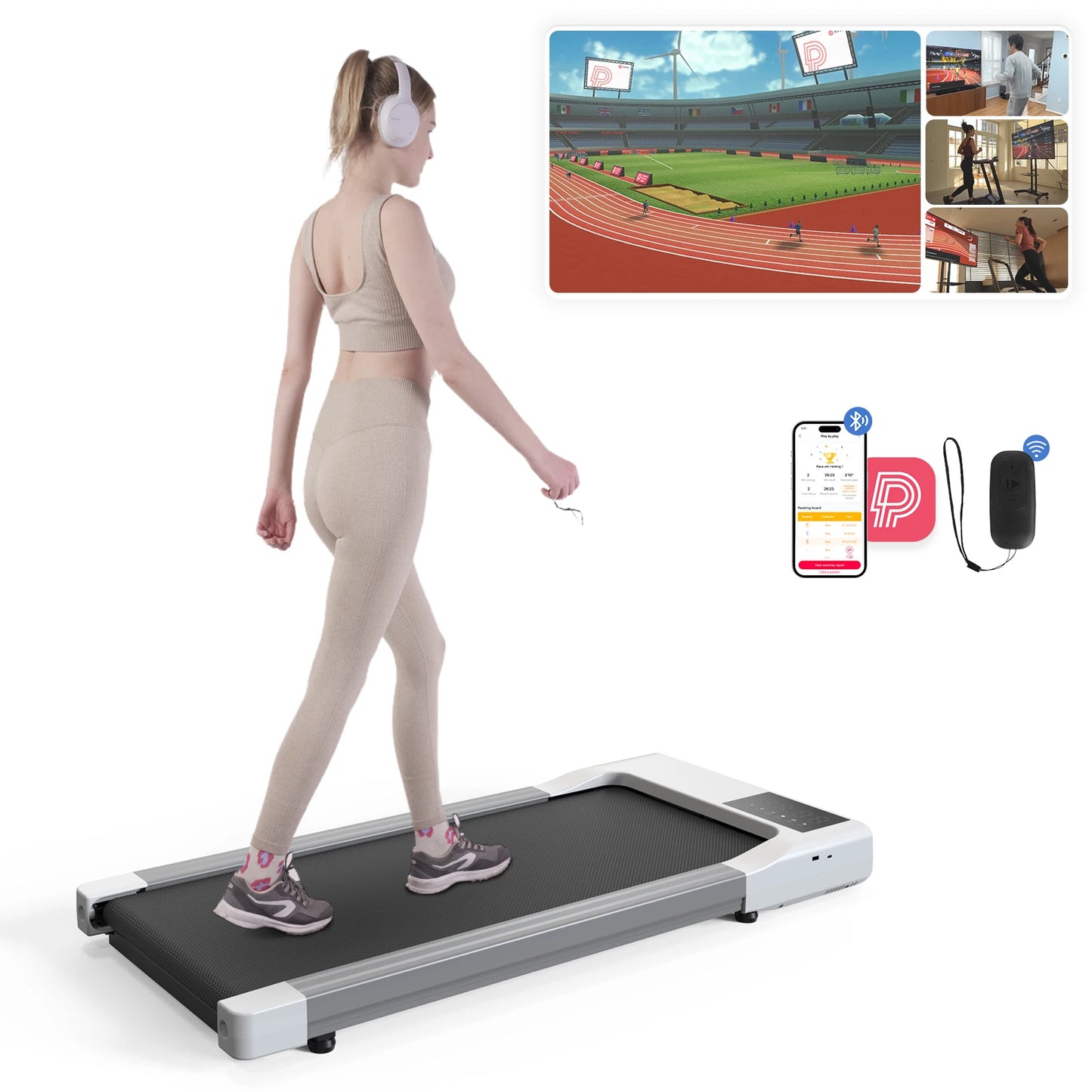 2in1 Treadmills for Home/Office, Remote Control