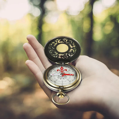 Vintage Bronze Pocket Watch Compass