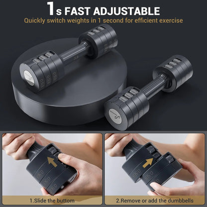 6 In 1 Adjustable Dumbbell Set
