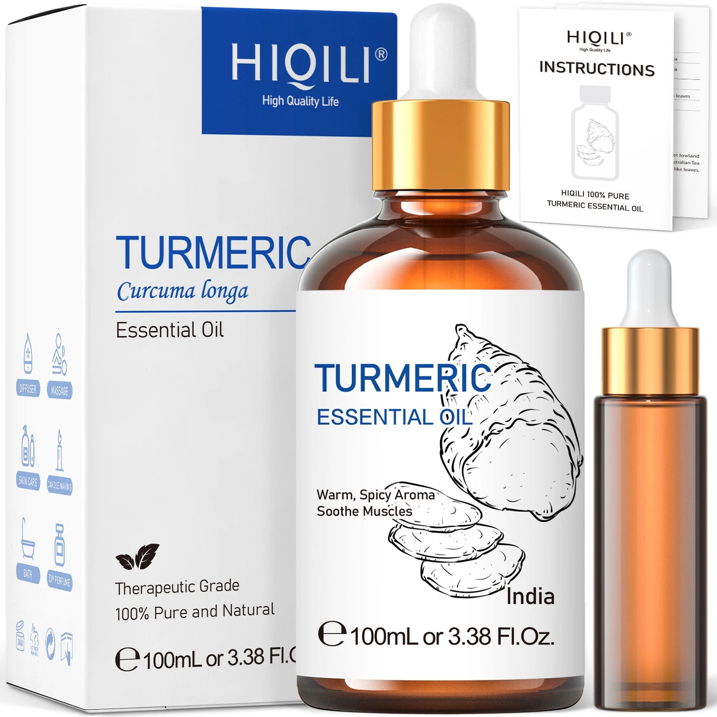 Turmeric Essential Oils, 100% Pure Herbal Plant Oil for Candle