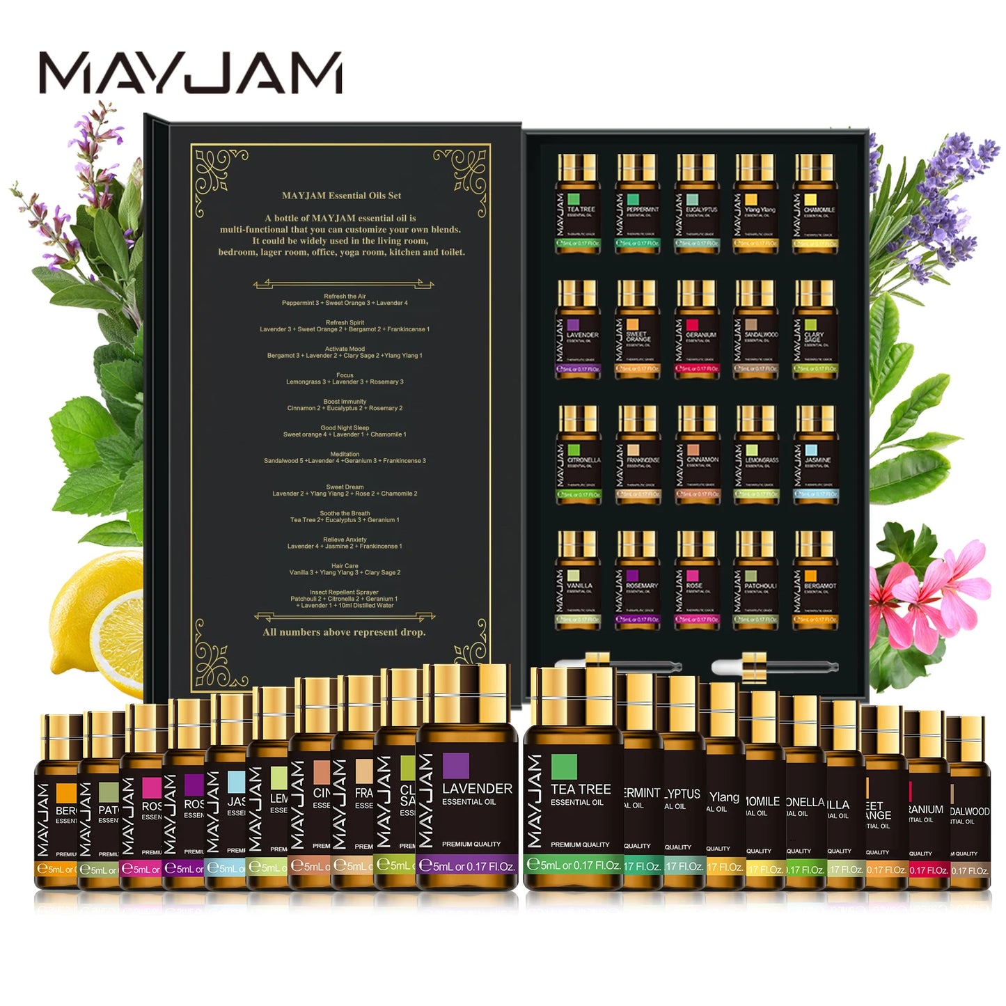 20 Bottles Kit Essential Oils Assortment