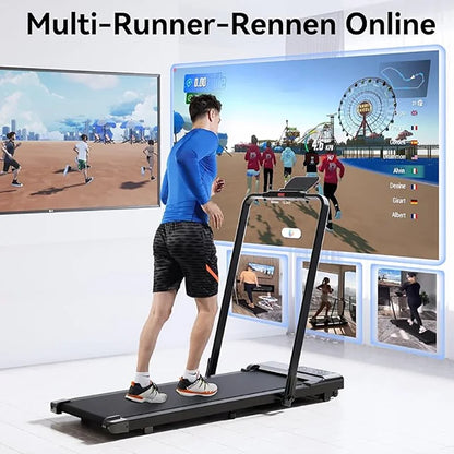 3in1 Walking Pad Treadmill 300 lbs Capacity Foldable Treadmill 3.0HP Quiet Under Desk Treadmill Exercise Machine for Home&Office