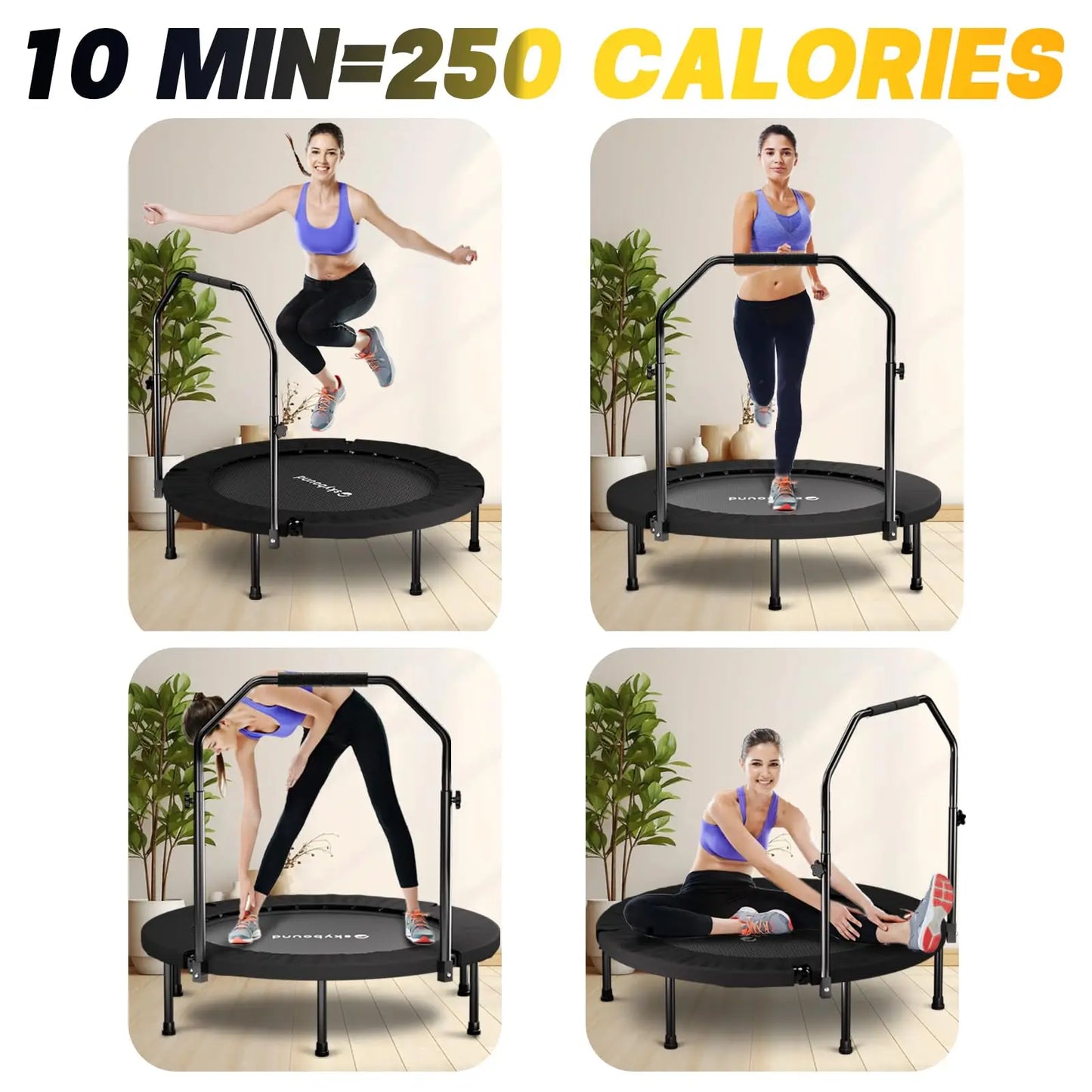 Foldable Rebounder Trampoline for Adults - 40", Max Load 350lbs,S