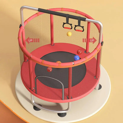 1Set Kids Trampoline Adjustable Baby Toddler Trampoline with Ocean Balls 440lbs 3-8 Years Toddler Trampoline with Enclosure Net