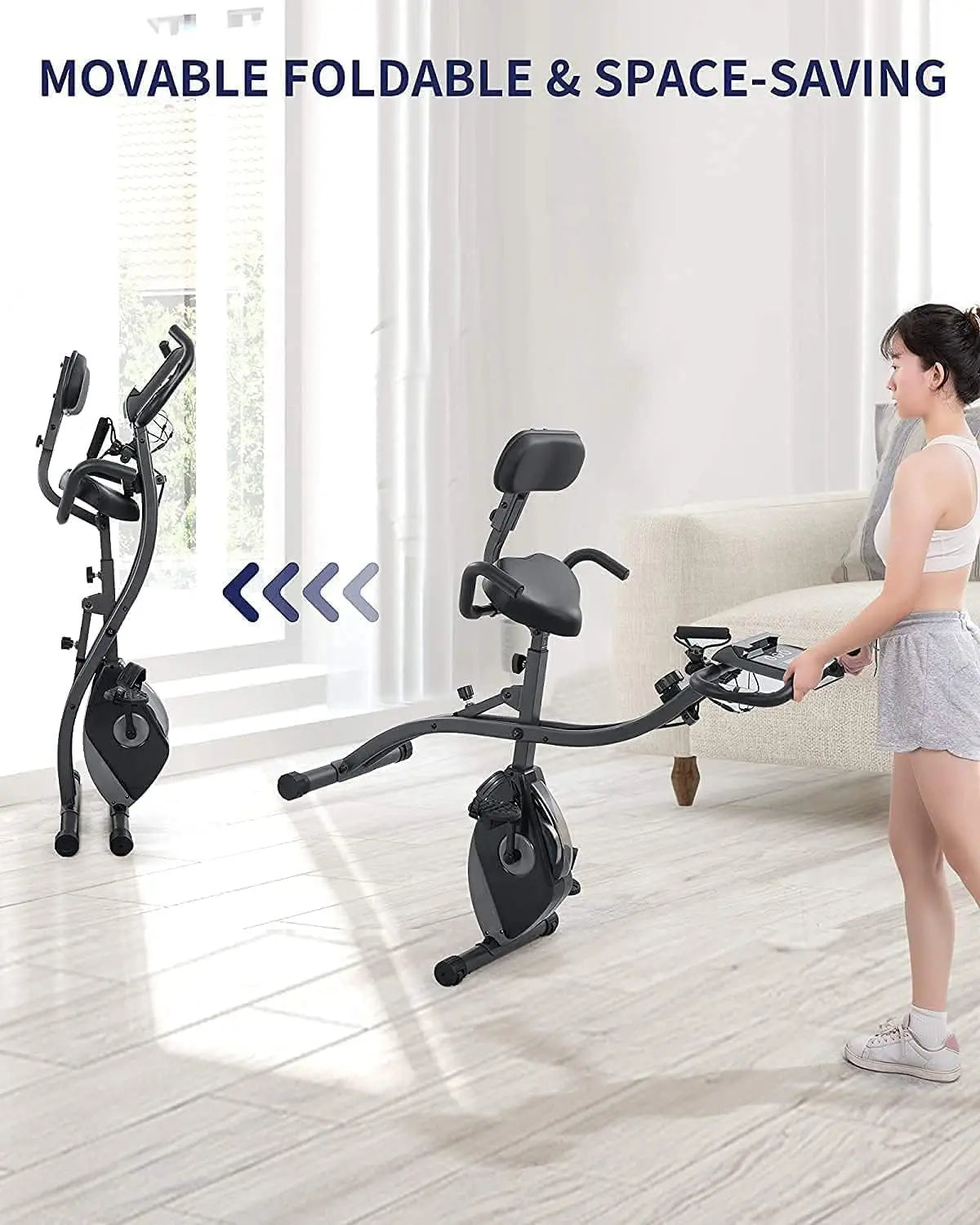Folding Magnetic Exercise Bike with Pulse Sensor