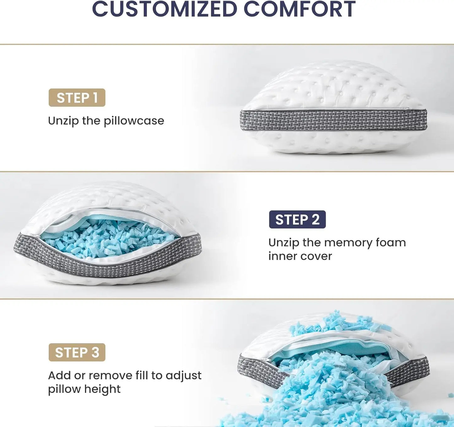Queen Cooling Gel Bed Pillow  with  Memory Foam