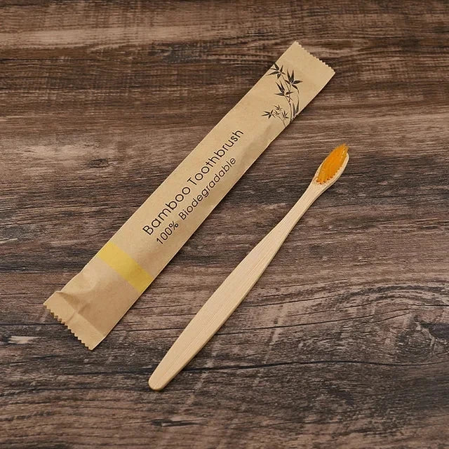 50Pcs Natural Bamboo Wood Toothbrushes